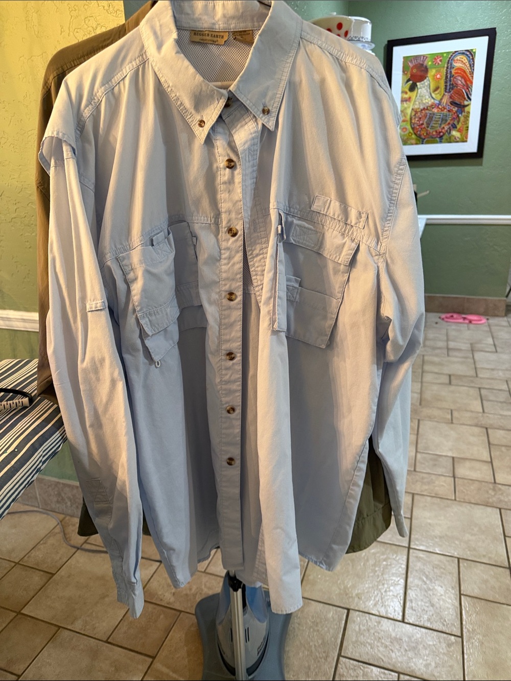 Rugged Earth grey Outdoor Button-Front Utility Shirt